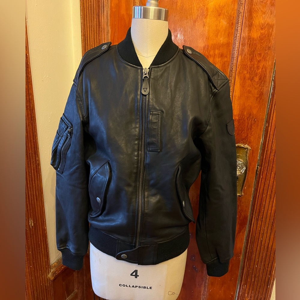 Polo by Ralph Lauren Flight Jacket Classic 2, Men’s XM Genuine Leather, Black